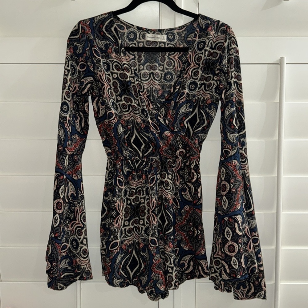 Abercrombie & Fitch Boho Bell Sleeve Romper